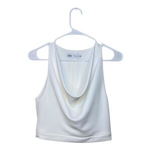 Zara White Draped Blouse (NWOT)